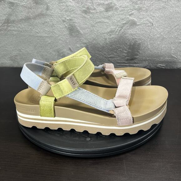 Reef Cushion Womens Size 8.5 Rem Hi Platform Strap Multicolor Meringue Sandals - Picture 1 of 11